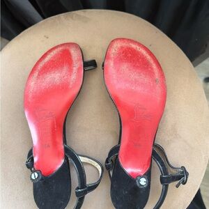Christian Louboutin Black and Red Sandals